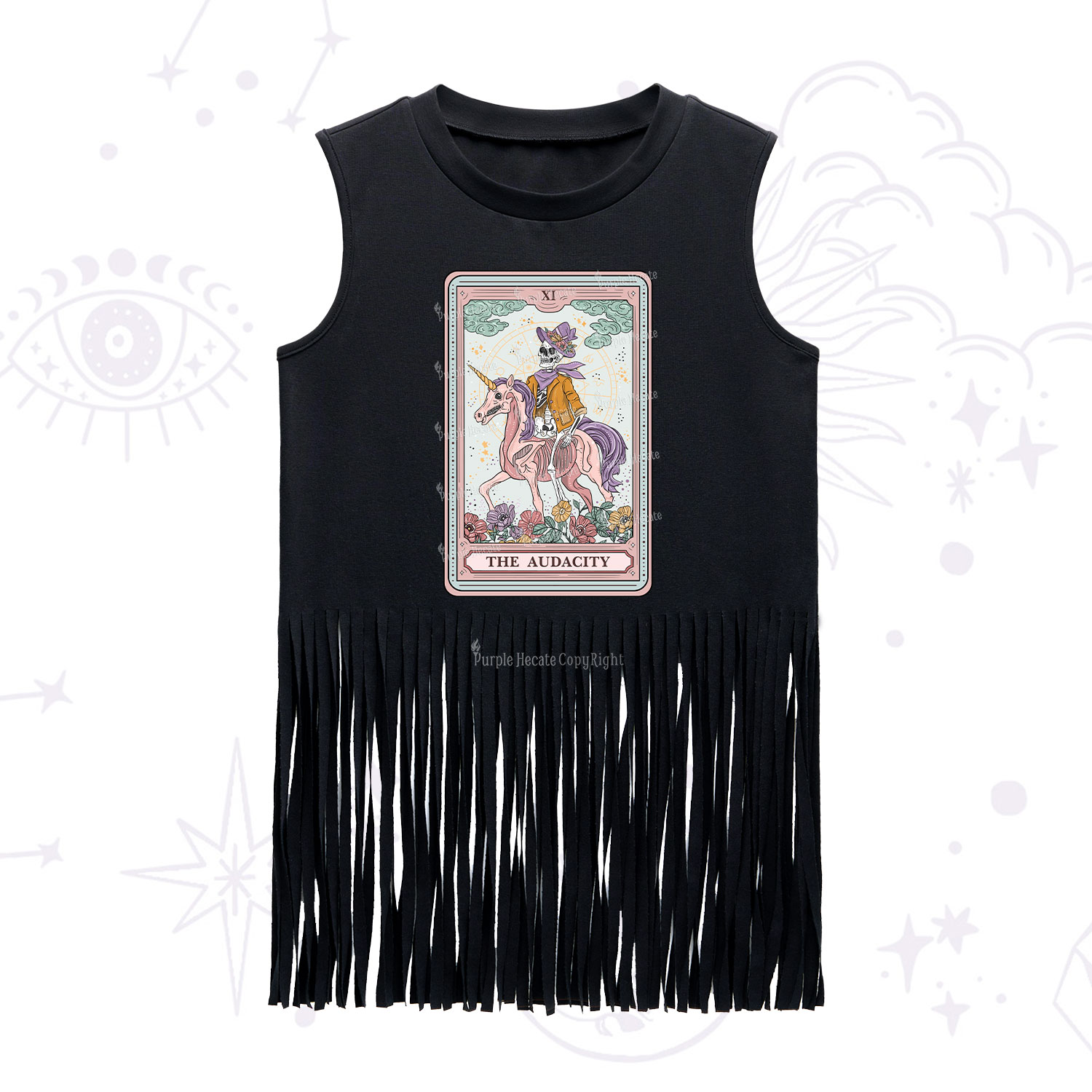 Purplehecate The Audacity Tarot Card Fringe Tank Top