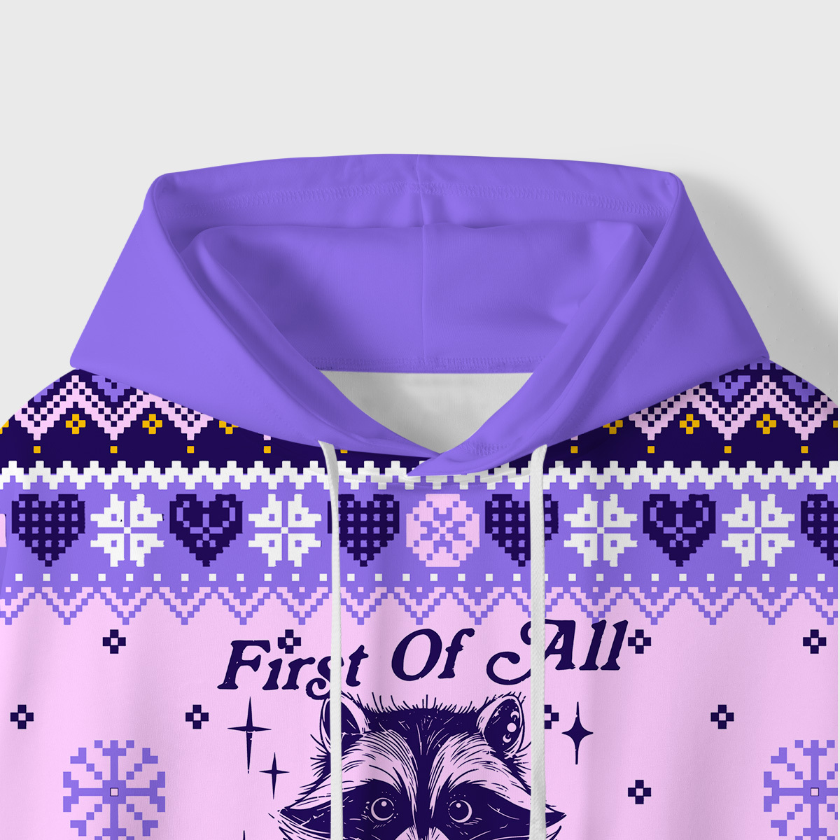 Purplehecate First Of All I'm A Delightful Funny Raccoon All-Over Print Hoodie