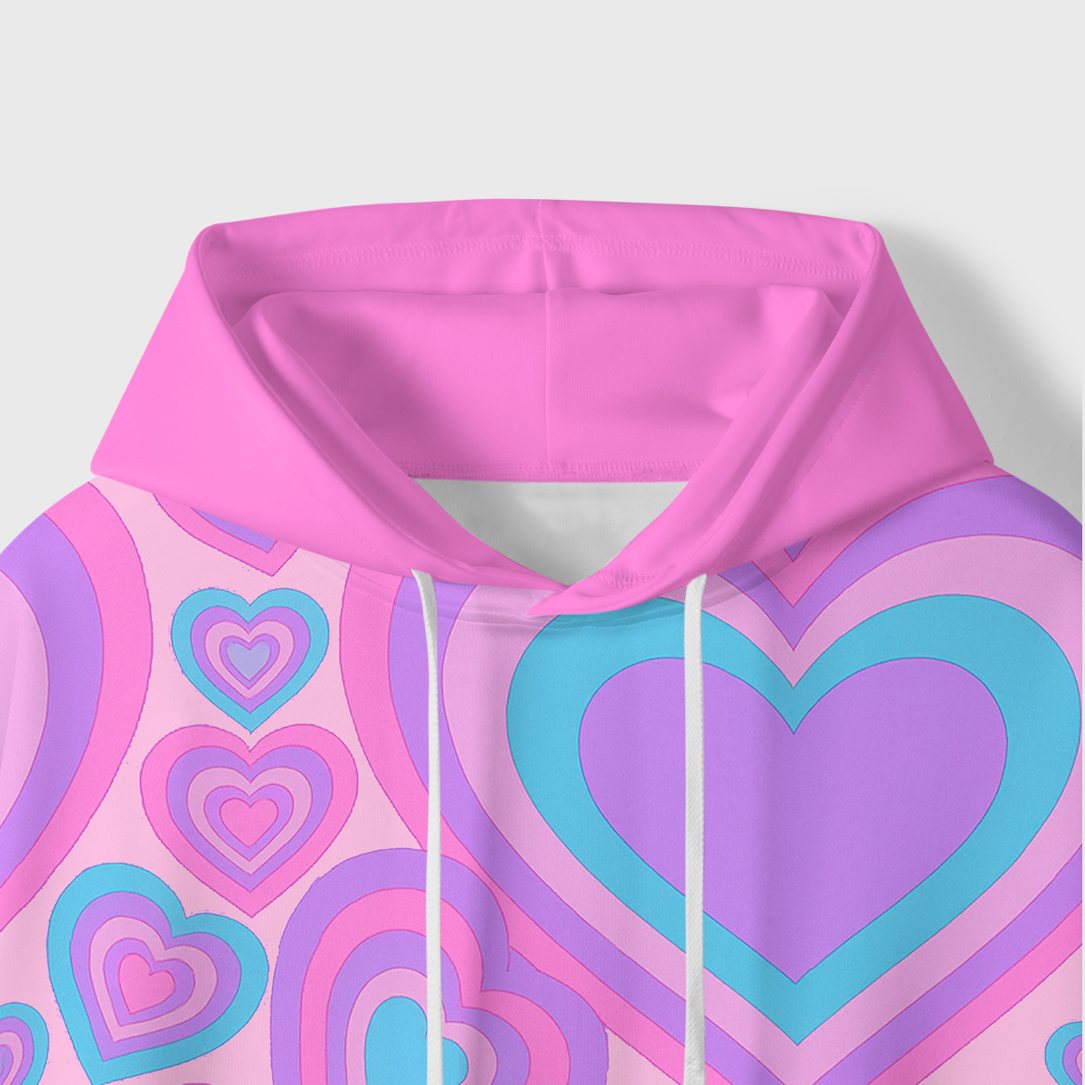 Purplehecate Soft Pastel Love Waves All-Over Print Hoodie