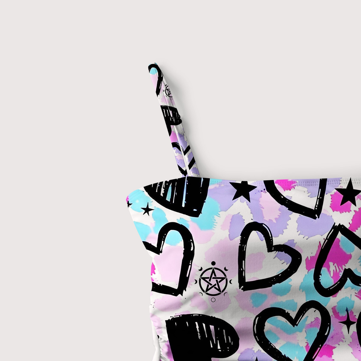 Purplehecate Heartful Magic Slim-Strap Swimsuit