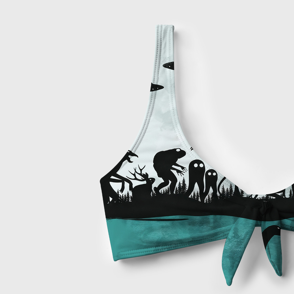 Purplehecate Alien Lake Monster Encounter Versa-Tie Two-Piece Swimsuit