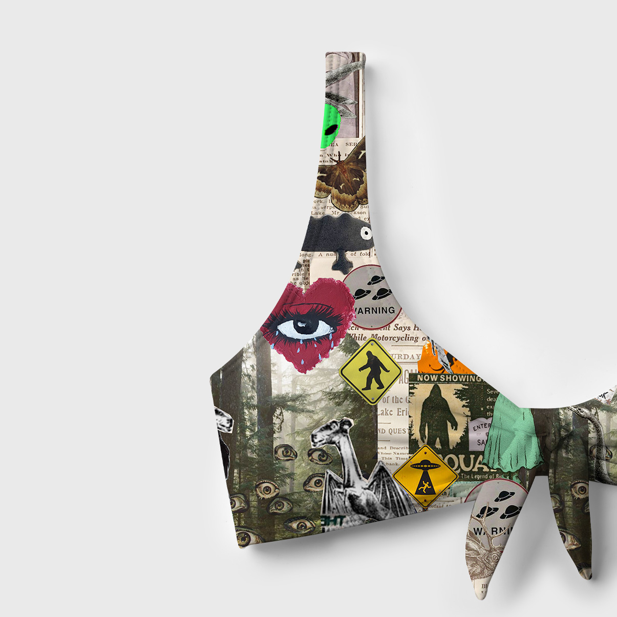 Purplehecate Cryptid Warning Collage Versa-Tie Two-Piece Swimsuit