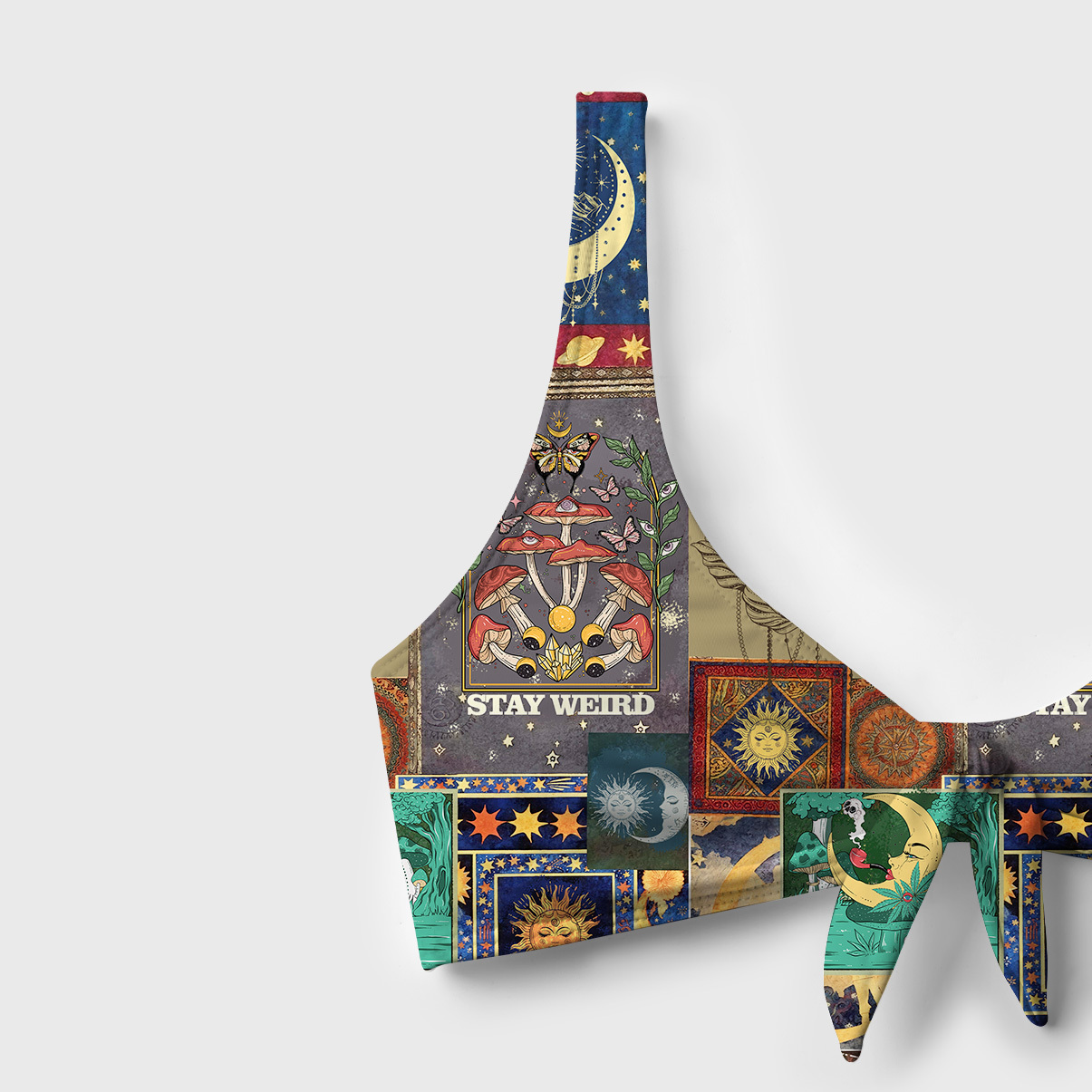 Purplehecate Starry Moon Patchwork for Cosmic Lovers Versa-Tie Two-Piece Swimsuit