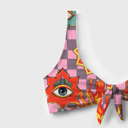 Purplehecate Awakening Flame Versa-Tie Two-Piece Swimsuit