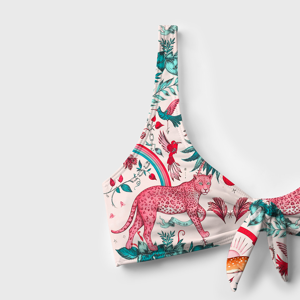 Purplehecate Enchanted Forest Pink Leopard Versa-Tie Two-Piece Swimsuit