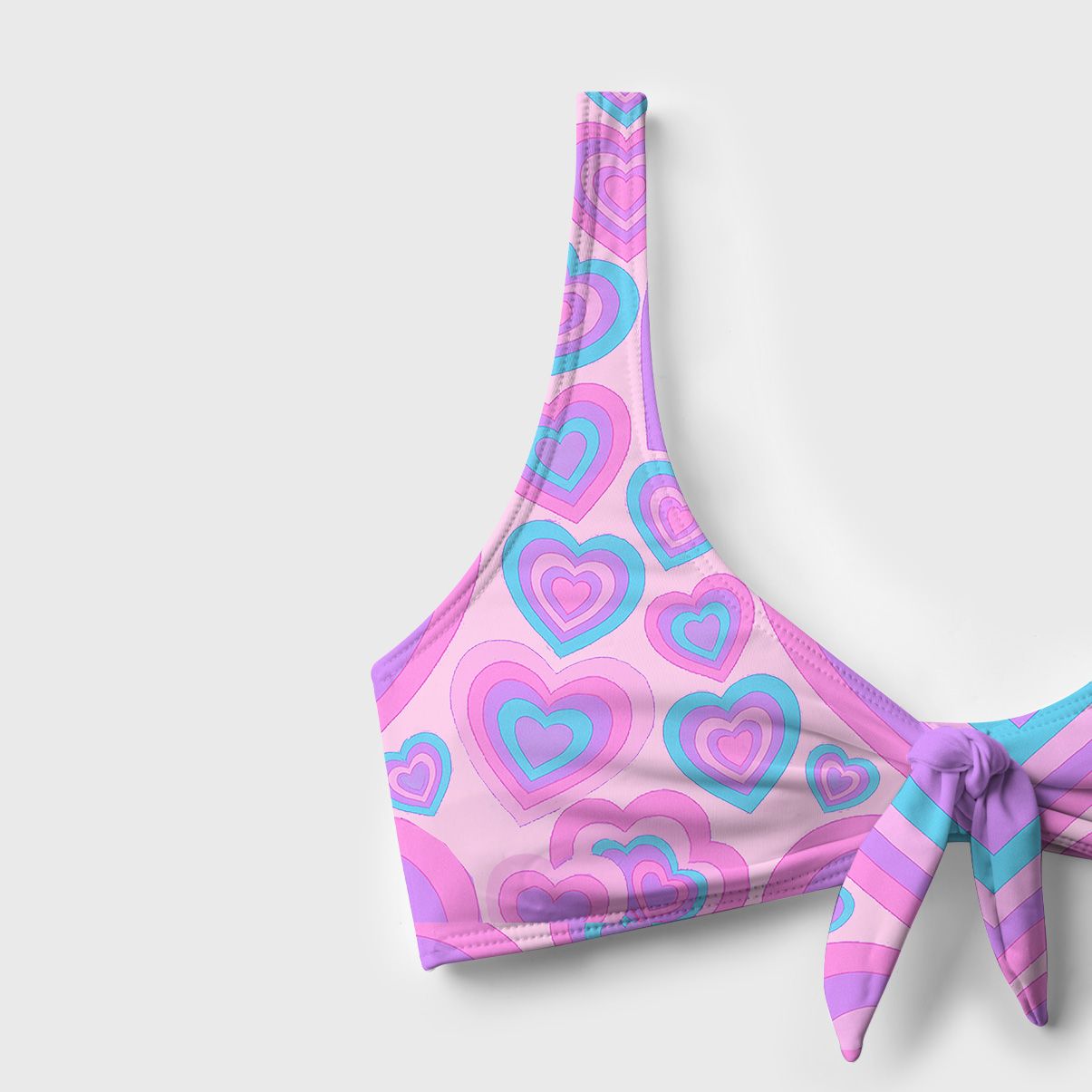 Purplehecate Soft Pastel Love Waves Versa-Tie Two-Piece Swimsuit