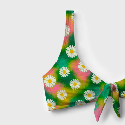 Purplehecate Enchanted Daisy Spring Romance Versa-Tie Two-Piece Swimsuit