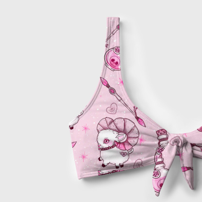 Purplehecate Pastel Occult Goat Versa-Tie Two-Piece Swimsuit
