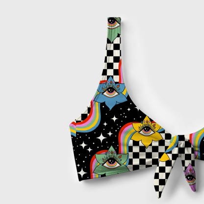 Purplehecate Enchanted Eye Blossom Veil Versa-Tie Two-Piece Swimsuit