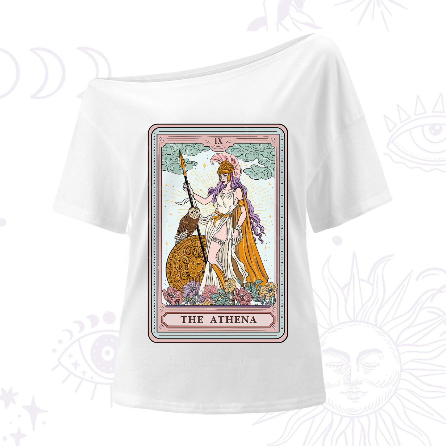 Purplehecate The Athena Tarot One Shoulder T-Shirt