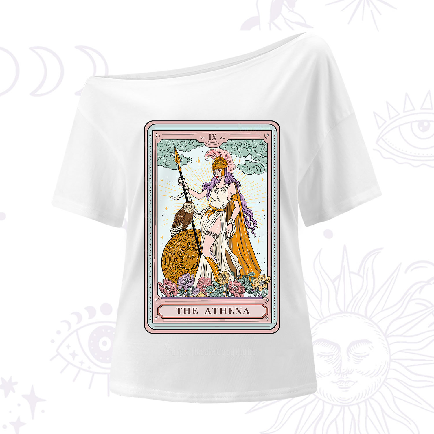 Purplehecate The Athena Tarot One Shoulder T-Shirt