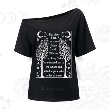 Purplehecate Side With Witches One Shoulder T-Shirt
