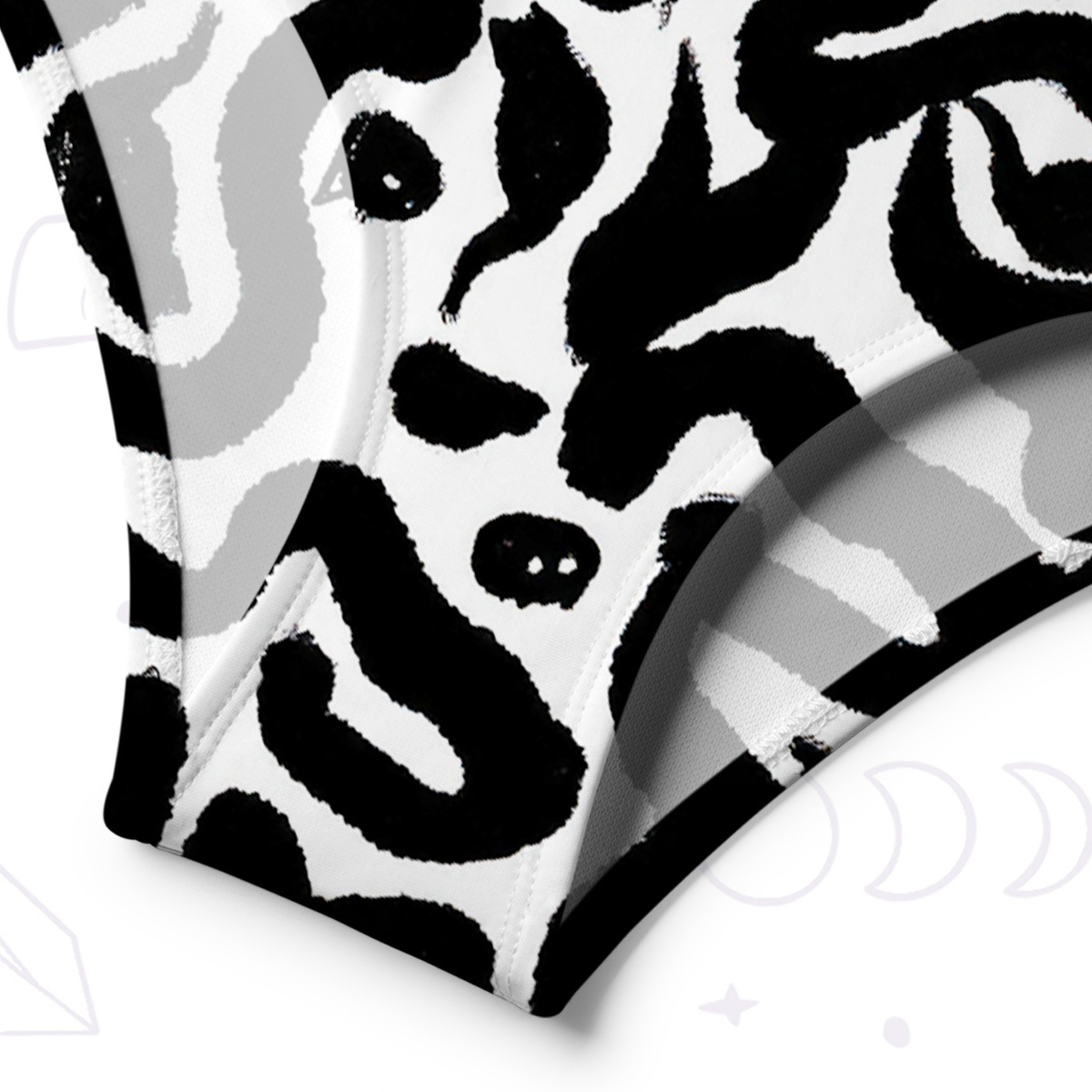 Purplehecate Black Cat One-Shoulder One-Piece Swimsuit