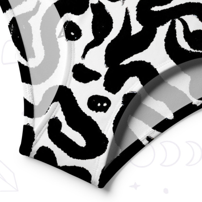 Purplehecate Black Cat One-Shoulder One-Piece Swimsuit