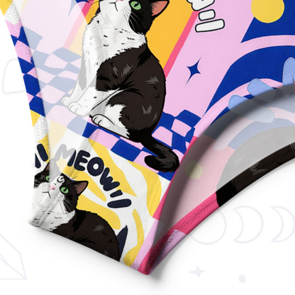 Purplehecate Sorry I Can't Go I'm an Indoor Cat One-Shoulder One-Piece Swimsuit