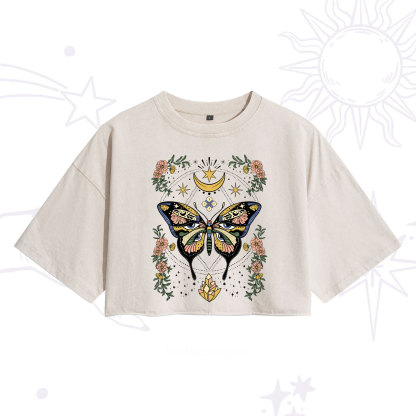 Purplehecate I Am Opening Washed Cropped T-Shirt