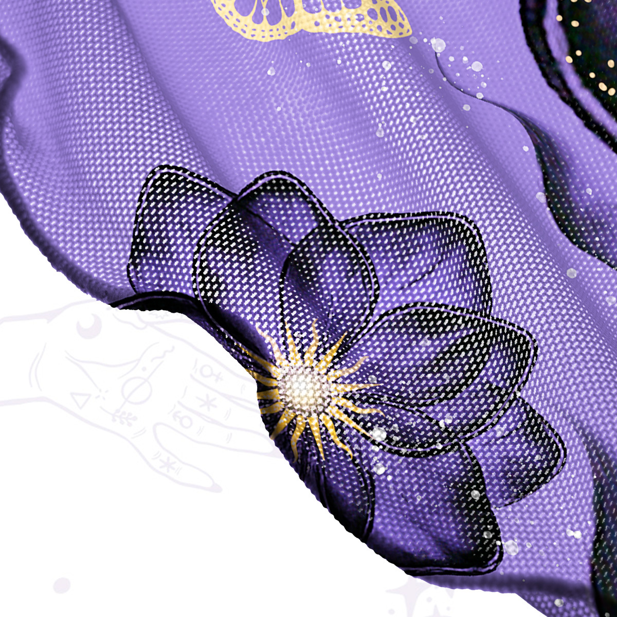 Purplehecate Moonlit Petals and Wings Mesh Cover Up Dress