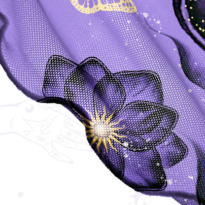 Purplehecate Moonlit Petals and Wings Mesh Cover Up Dress