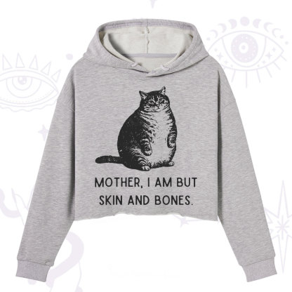 Purplehecate Cat Mother I Am But Skin And Bones Crop Hoodie