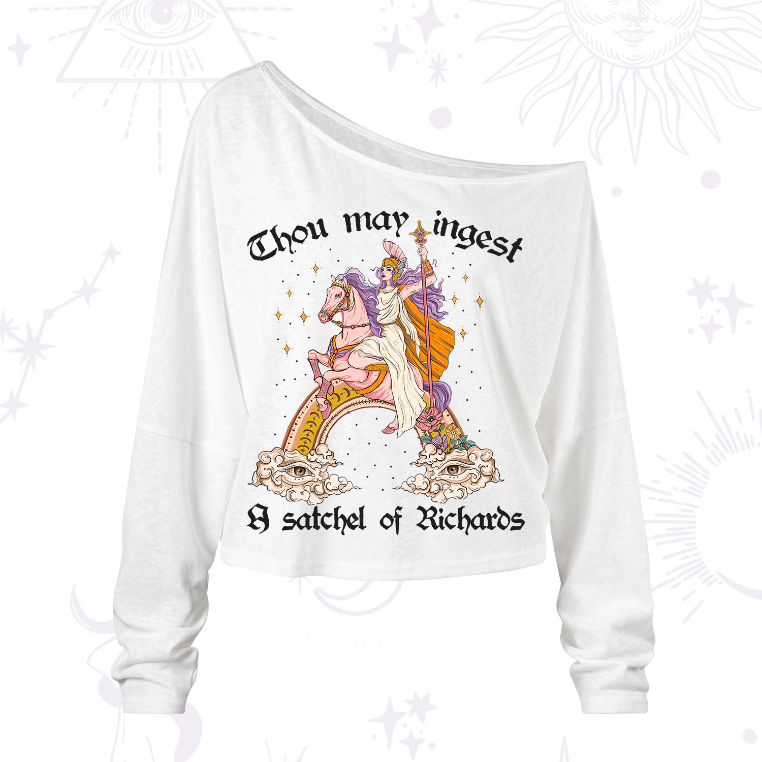 Purplehecate Thou may ingest a satchel of Richards One Shoulder Long Sleeve Shirt