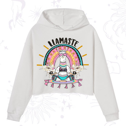 Purplehecate Llama Meditating Crop Hoodie