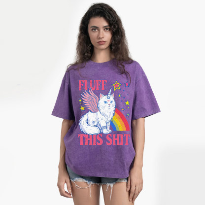 Purplehecate Fluff This Sh*t Cat Washed T-Shirt