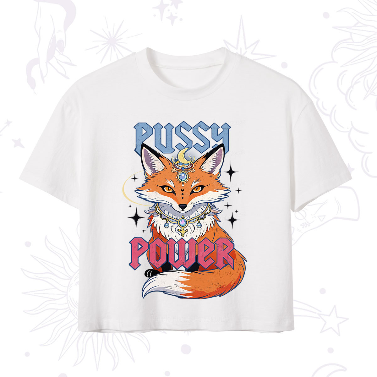 Purplehecate Pussy Power Crop T-Shirt