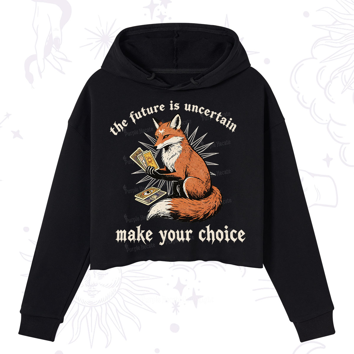 Purplehecate The Future Is Uncertain make Your Choice Crop Hoodie