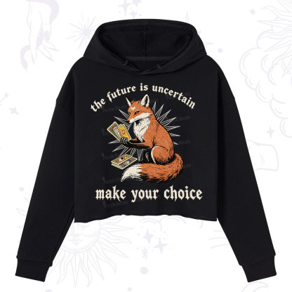 Purplehecate The Future Is Uncertain make Your Choice Crop Hoodie