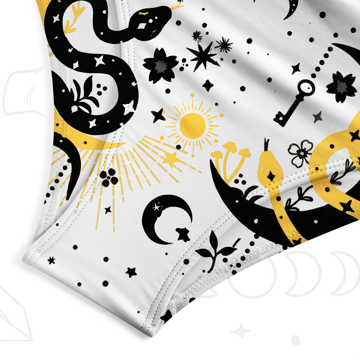 Purplehecate Divine Serpent Under the Moon One-Piece Swimsuit