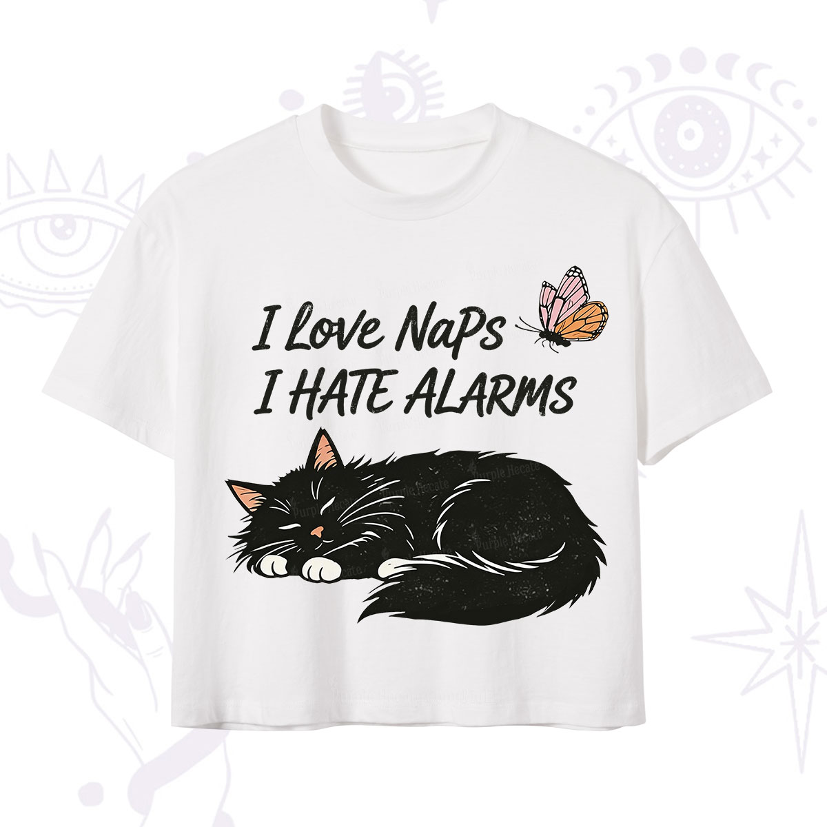 Purplehecate I Love Naps I Hate Alarms Crop T-Shirt
