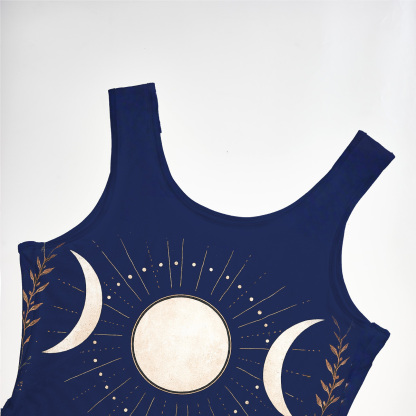 Purplehecate Crystal Moon Alignment Mesh Maxi Tank Beach Dress