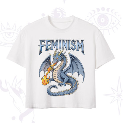 Purplehecate Feminism Dragon Fantasy Crop T-Shirt