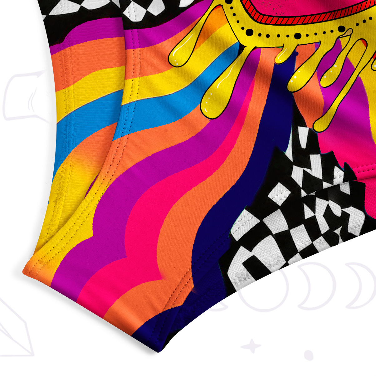 Purplehecate Trippy Rainbow Heart Eye One-Piece Swimsuit
