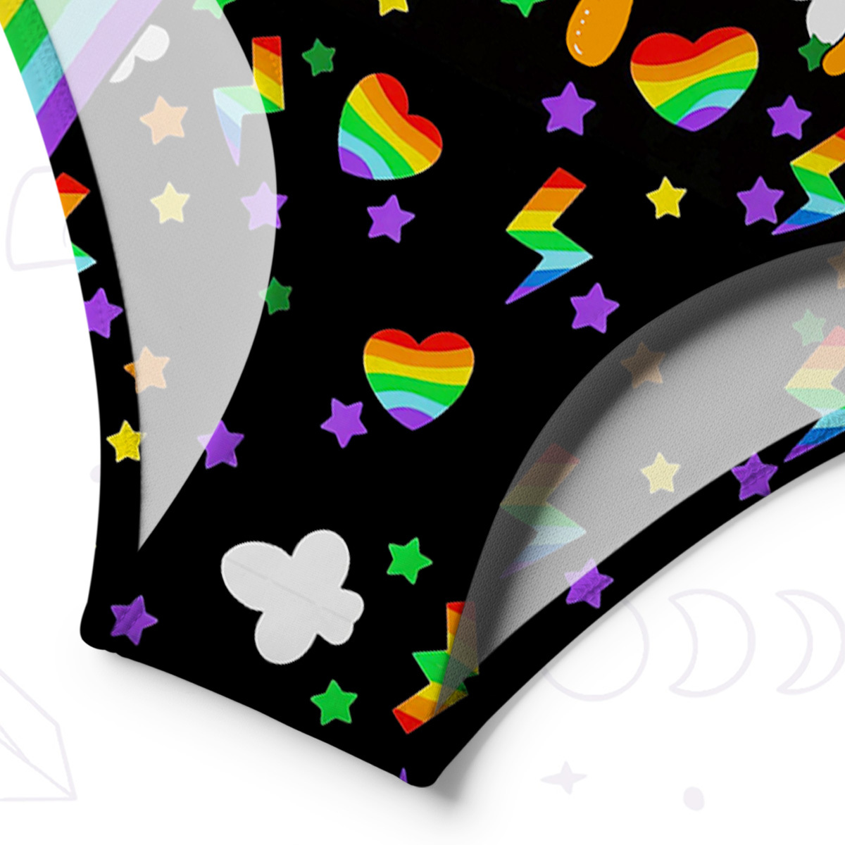 Purplehecate Rainbow Sacred Heart All Seeing Eye Pride One-Shoulder One-Piece Swimsuit