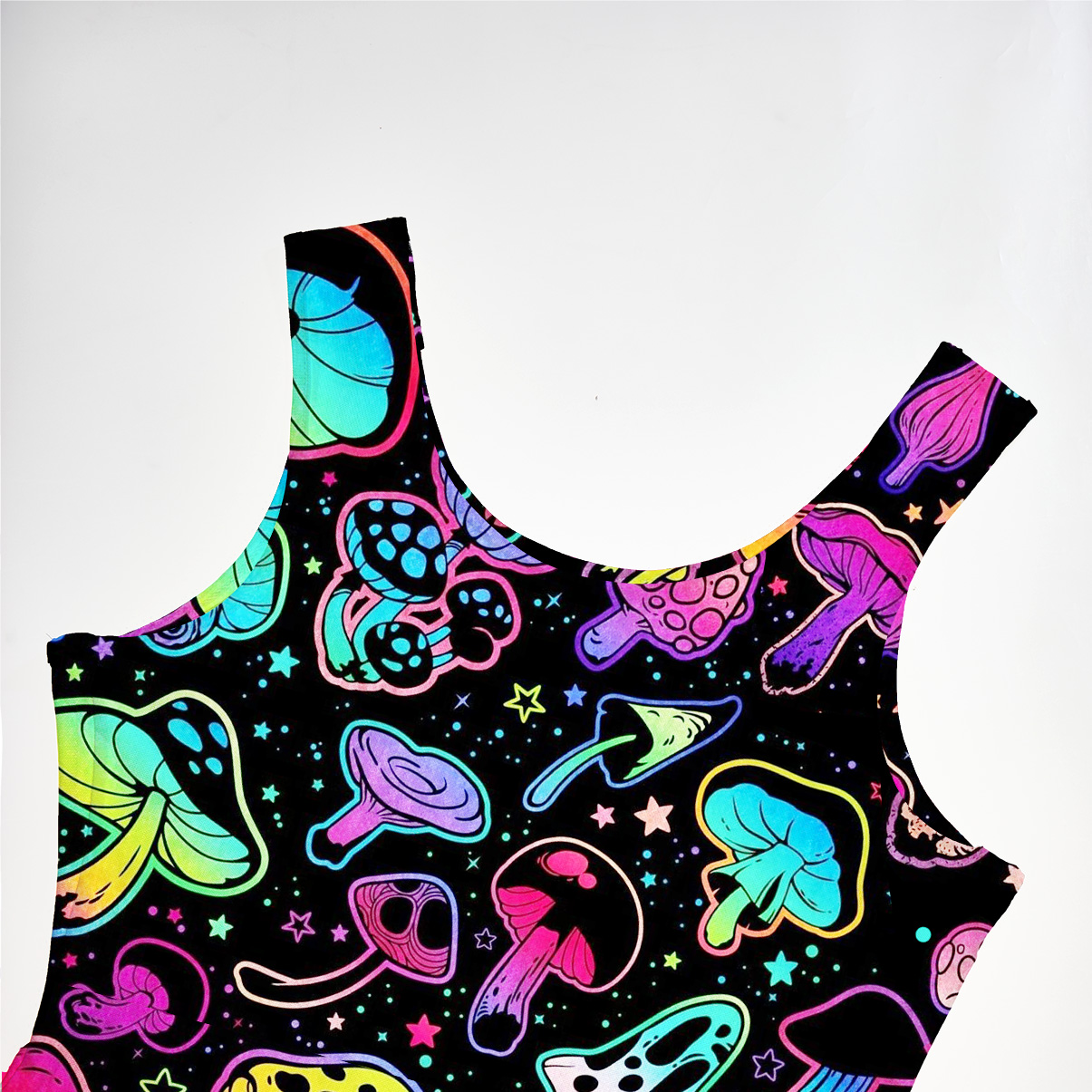 Purplehecate Psychedelic Mushroom Rave Mesh Maxi Tank Beach Dress