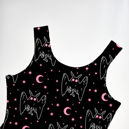 Purplehecate Witchy Mothman Night Mesh Maxi Tank Beach Dress