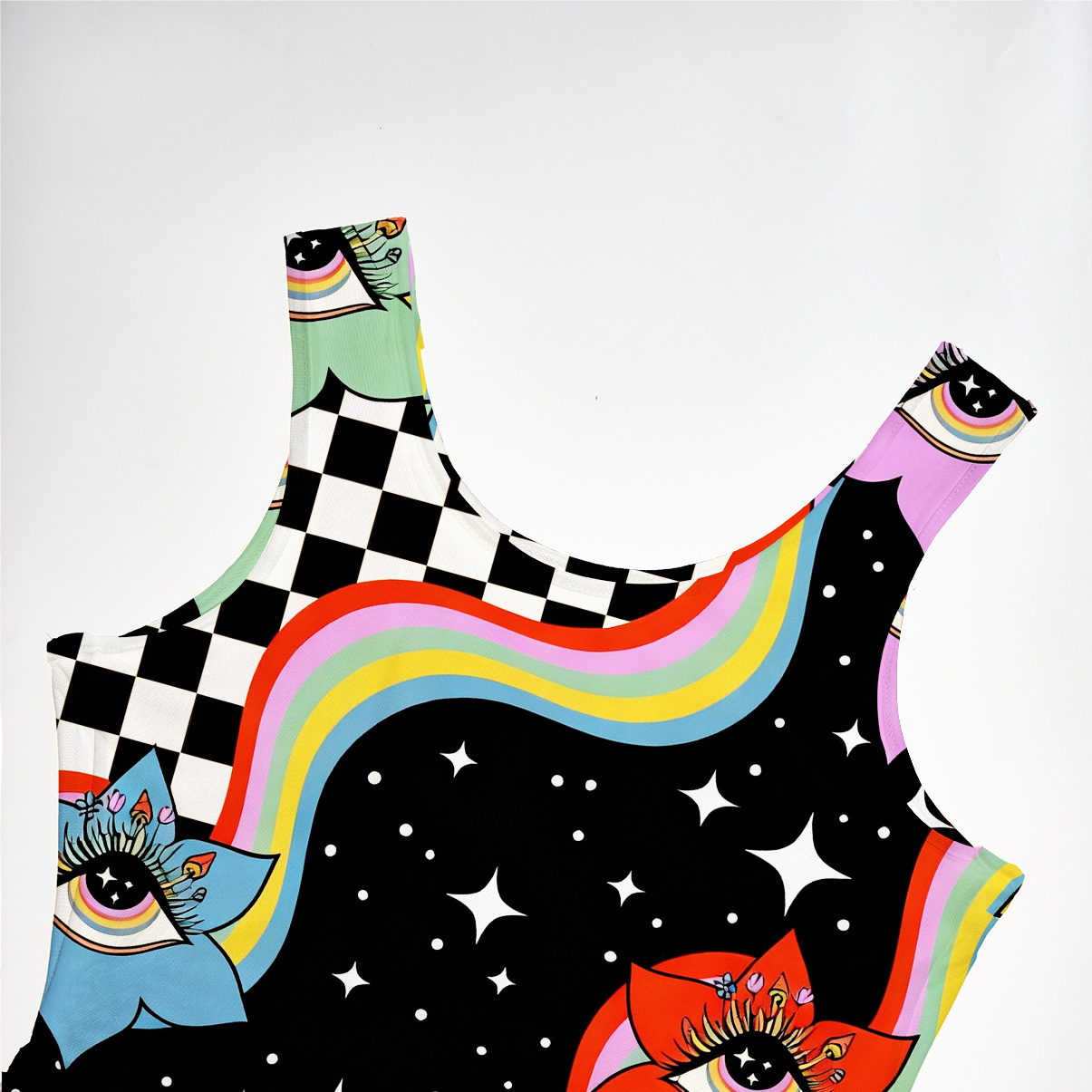 Purplehecate Enchanted Eye Blossom Mesh Maxi Tank Beach Dress