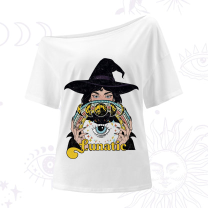 Purplehecate Witch of the Lunatic Moon Phase One Shoulder T-Shirt