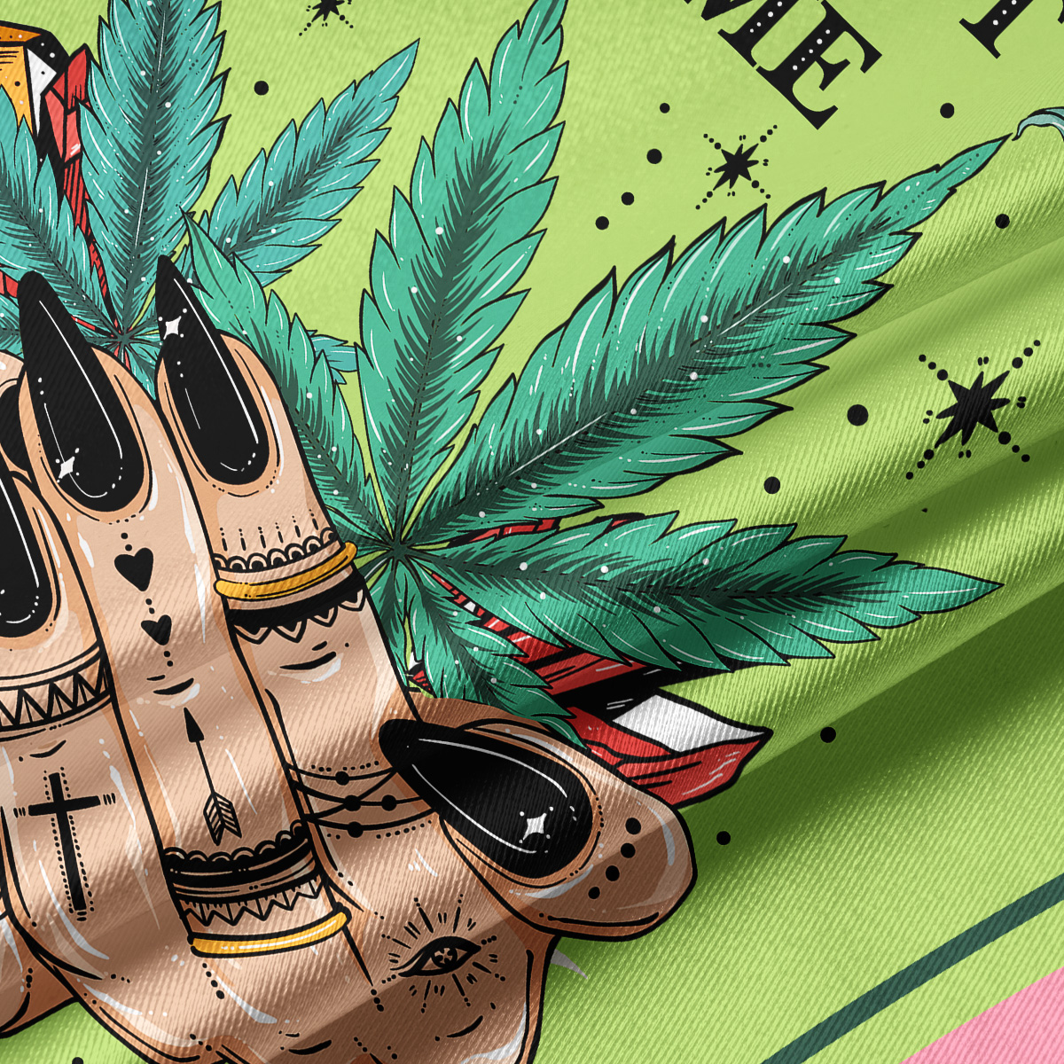 Purplehecate Drugs Not Hugs Crop Jersey Top