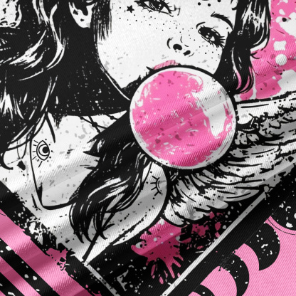 Purplehecate Grunge Angel with Bubblegum Crop Jersey Top