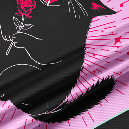 Purplehecate First Of All I'm A Delight Cat Crop Jersey Top