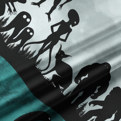 Purplehecate Alien Lake Monster Encounter Crop Jersey Top