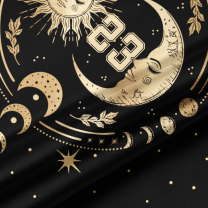 Purplehecate Celestial Sun and Moon Crop Jersey Top