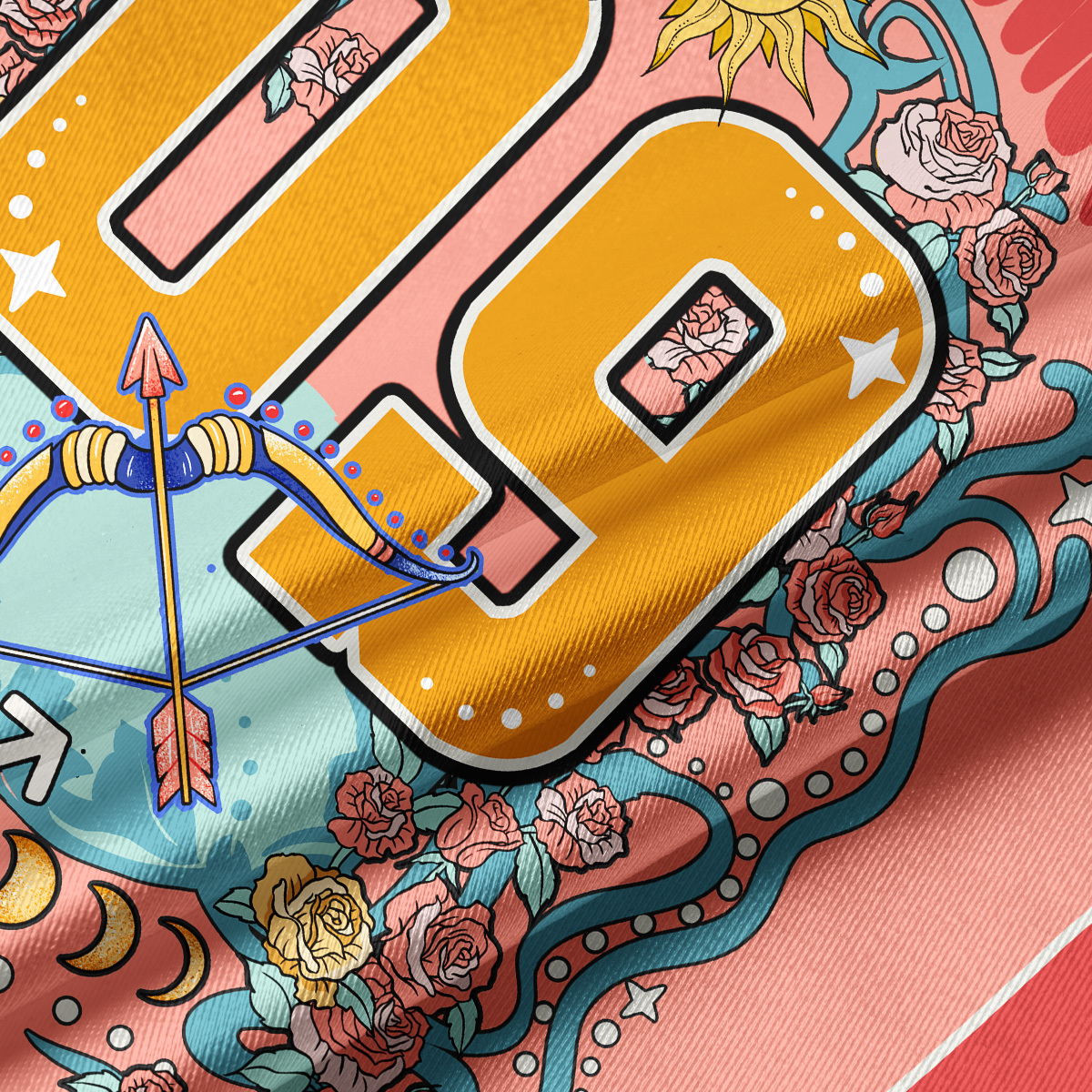 Purplehecate Sagittarius Spirit Zodiac Crop Jersey Top