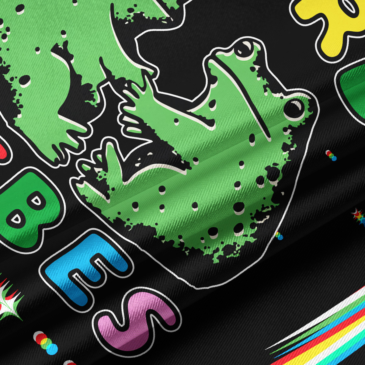 Purplehecate Weird Frog Vibes Crop Jersey Top