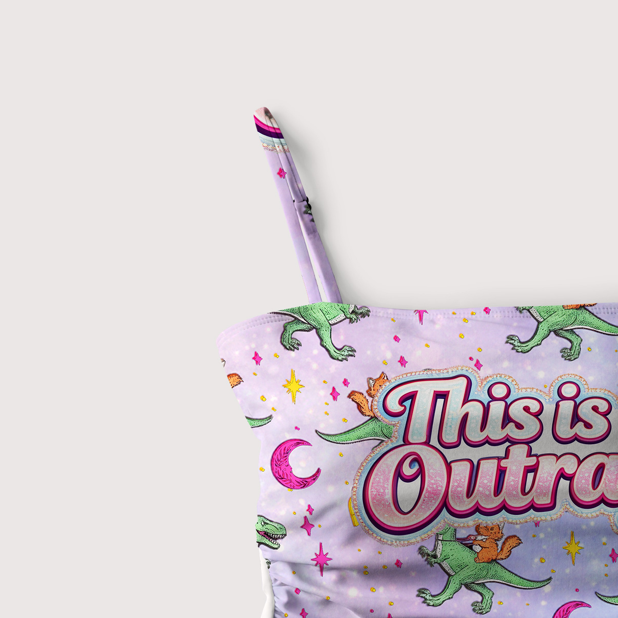 Purplehecate This is an Outrage Slim-Strap Swimsuit