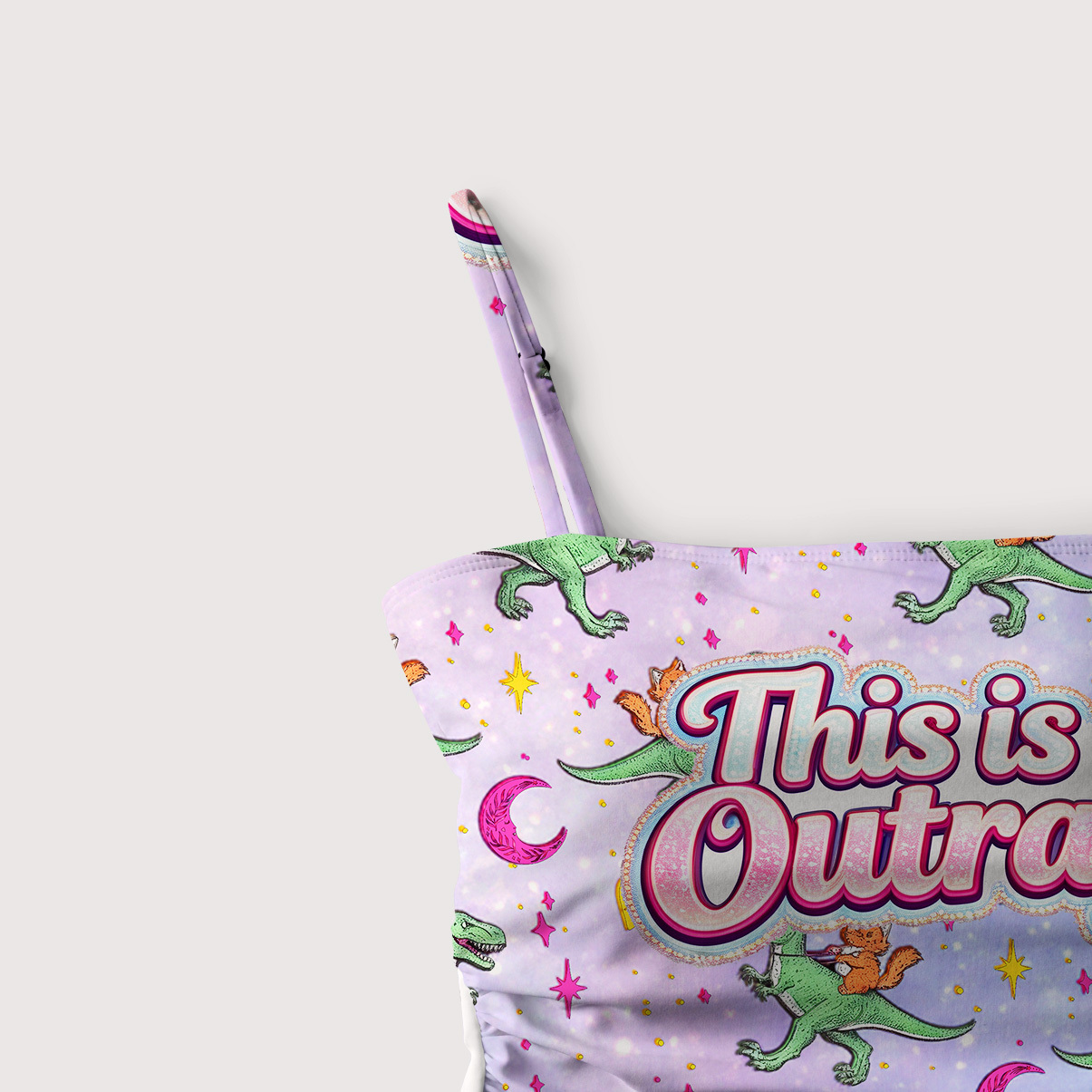 Purplehecate This is an Outrage Slim-Strap Swimsuit