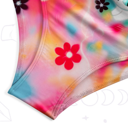 Purplehecate Color Splash Cat One-Piece Swimsuit