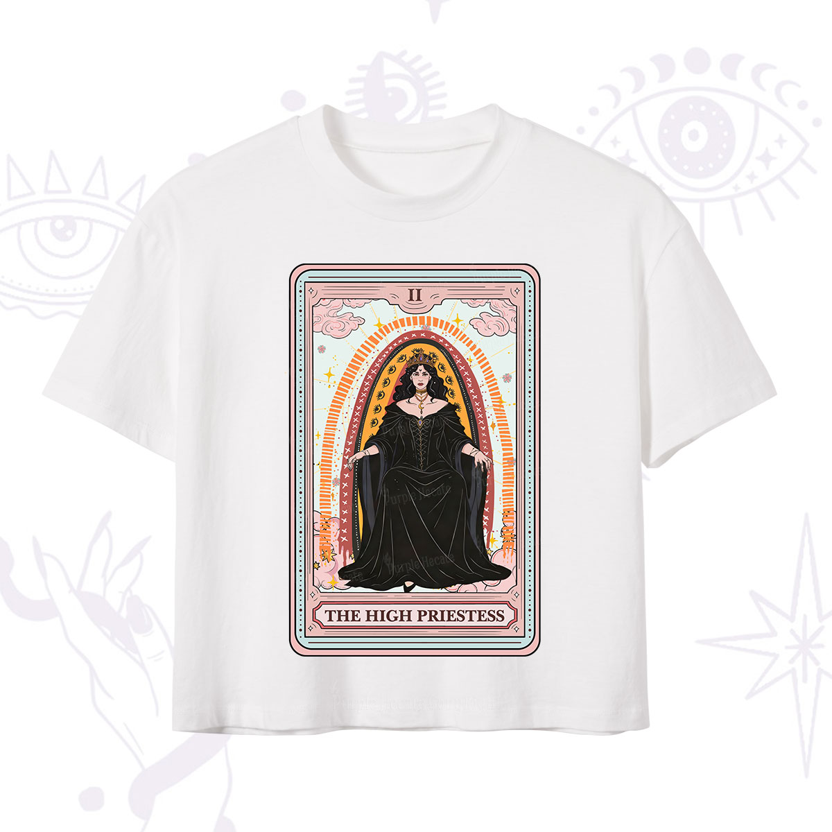 Purplehecate The High Priestess Tarot Crop T-Shirt